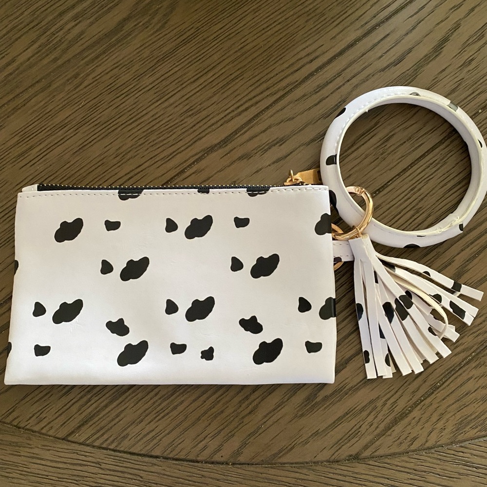 Stylish Black and White Wristlet Clutch
